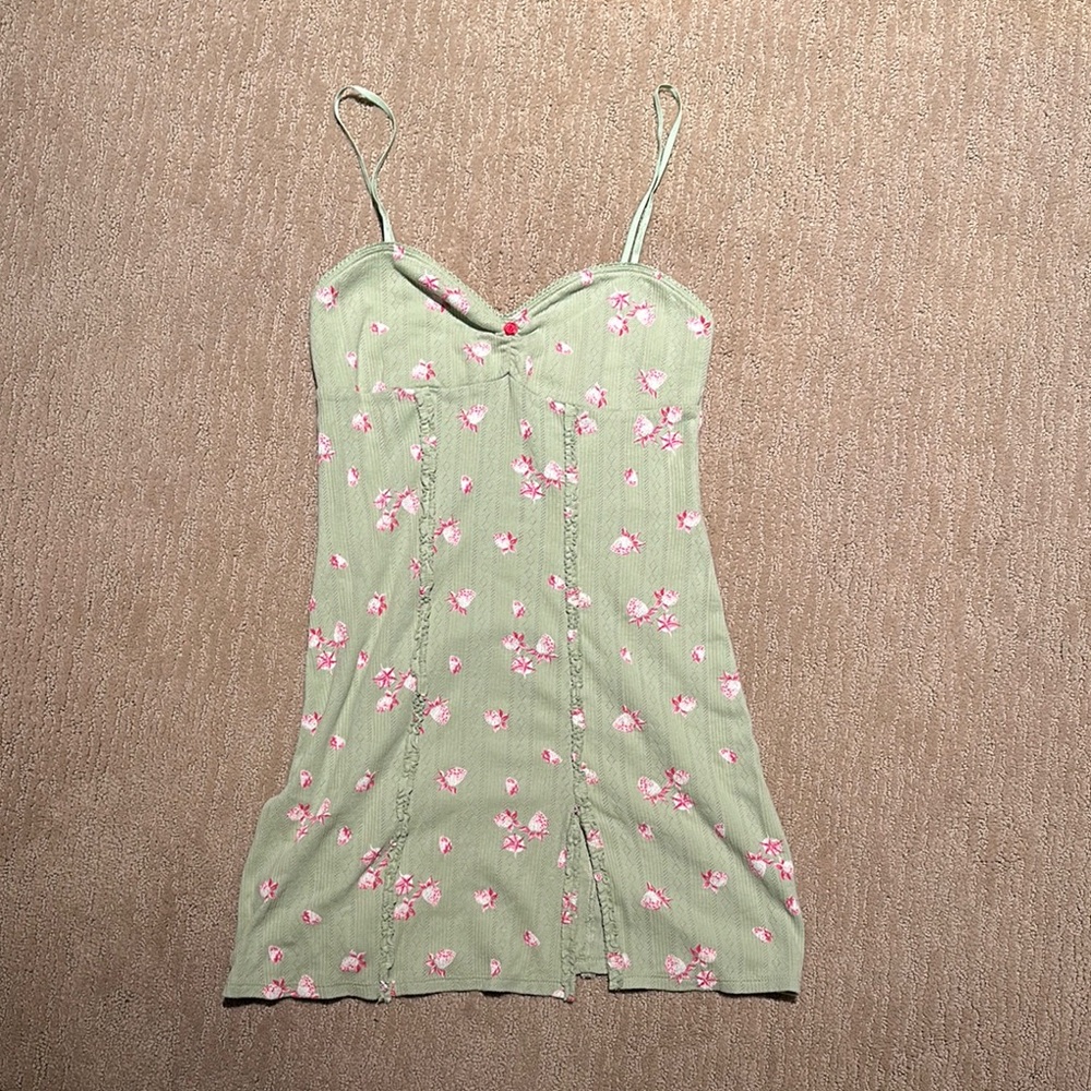 Floral Green Slip Dress